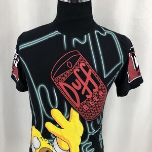 Boom Homer Simpsons Duff Beer Mode’s Bar Rubber Plastic Graphic T-Shirt XL